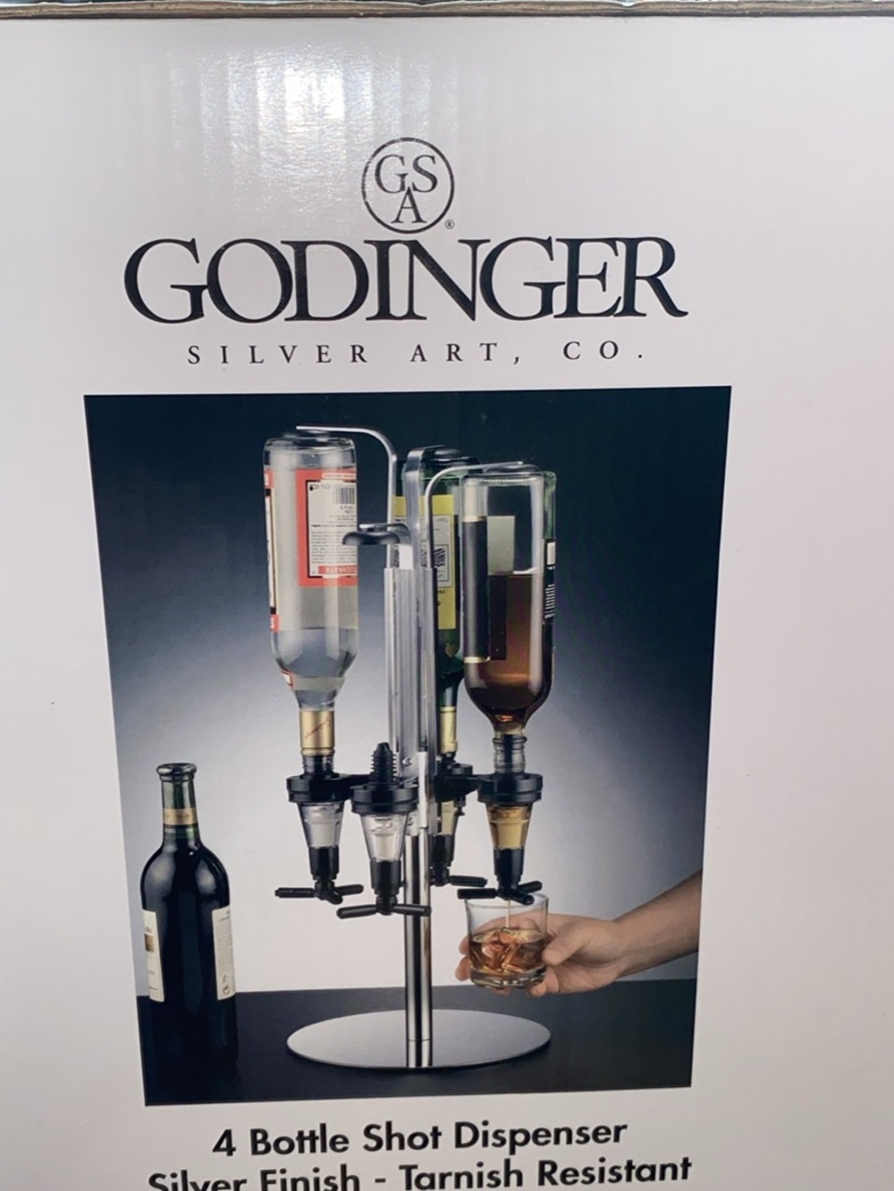 Godinger Silver 4-Bottle Rotating Shot Dispenser